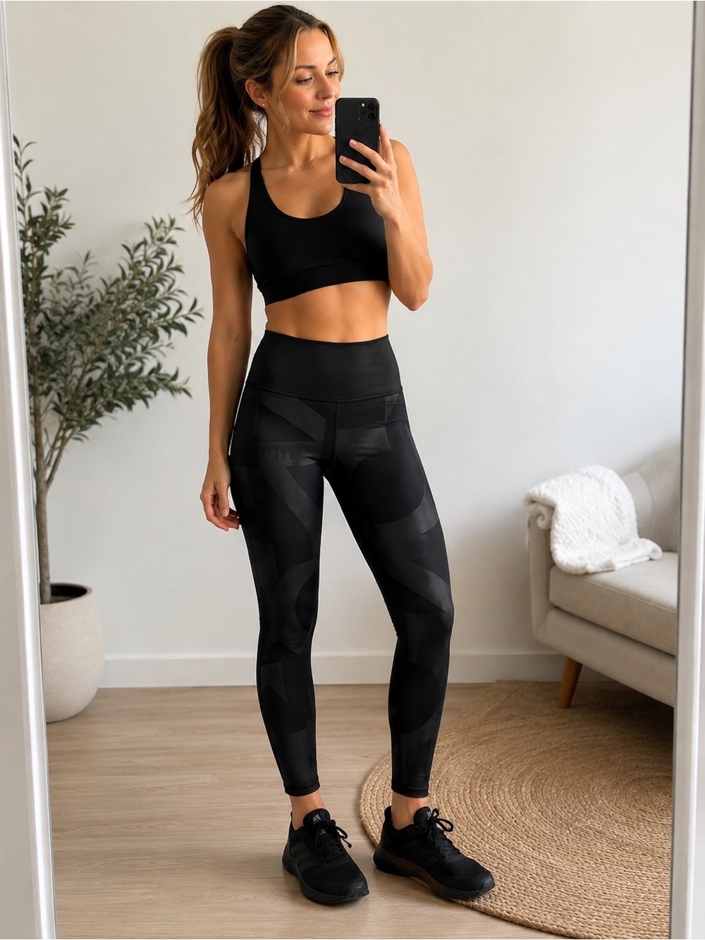 Adidas ClimaLite High-Rise Leggings 
Black
